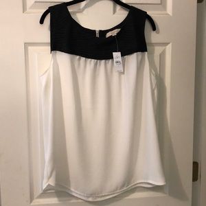 NWT Loft White/Black Top